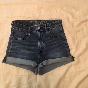 american eagle sky high rise jean shorts
